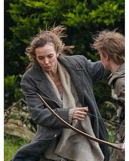28 Years Later 2025 Jodie Comer Grey Trench Coat