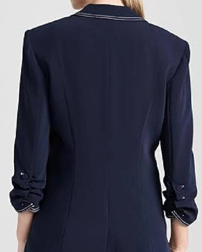The Today Show 2025 Christine Romans Contrast Stitch Blazer