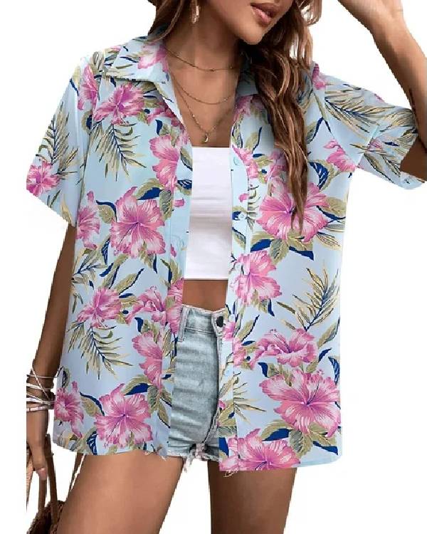 90 Day Fiance Pillow Talk Emily Blue & Pink Hawaiian Shirt