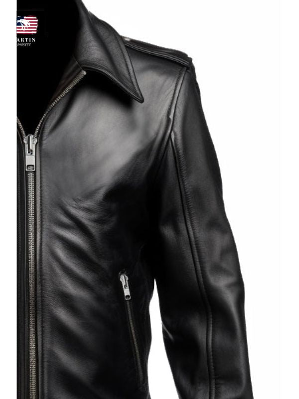 Men Vintage Black Leather Jacket - Black Leather Jacket For Men