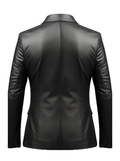 Men Black leather Blazer