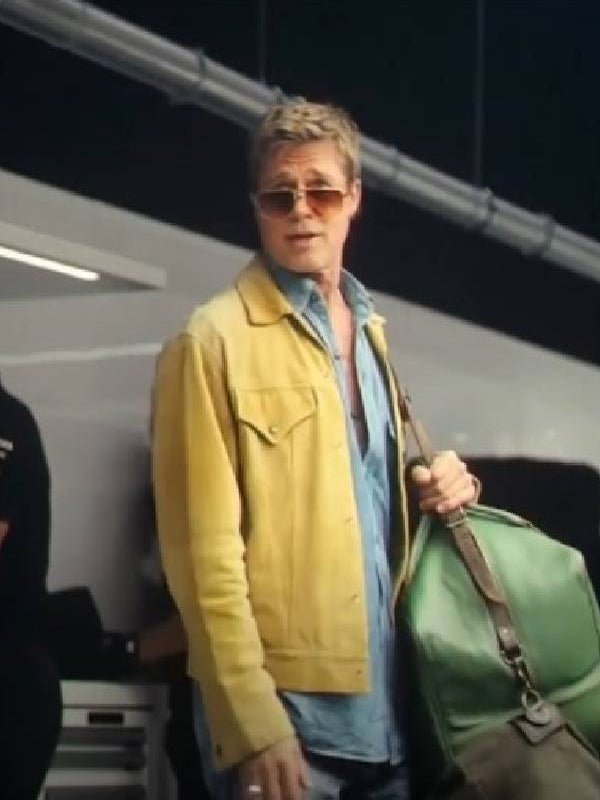 The Movie 2025 Brad Pitt Suede Leather Jacket