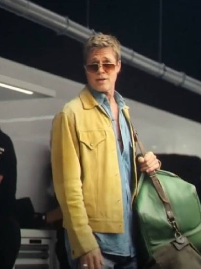 The Movie 2025 Brad Pitt Suede Leather Jacket