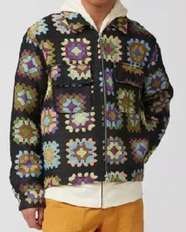 Tamron Hall Show 2025 Will Ganss Black Crochet Knit Zip Jacket