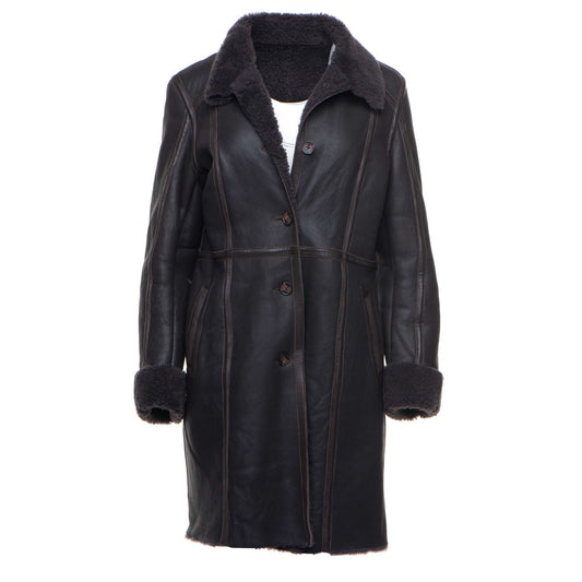 Women’s Shaunnas Buttoned 3/4 Length Shearling Coat