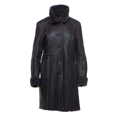 Women’s Shaunnas Buttoned 3/4 Length Shearling Coat