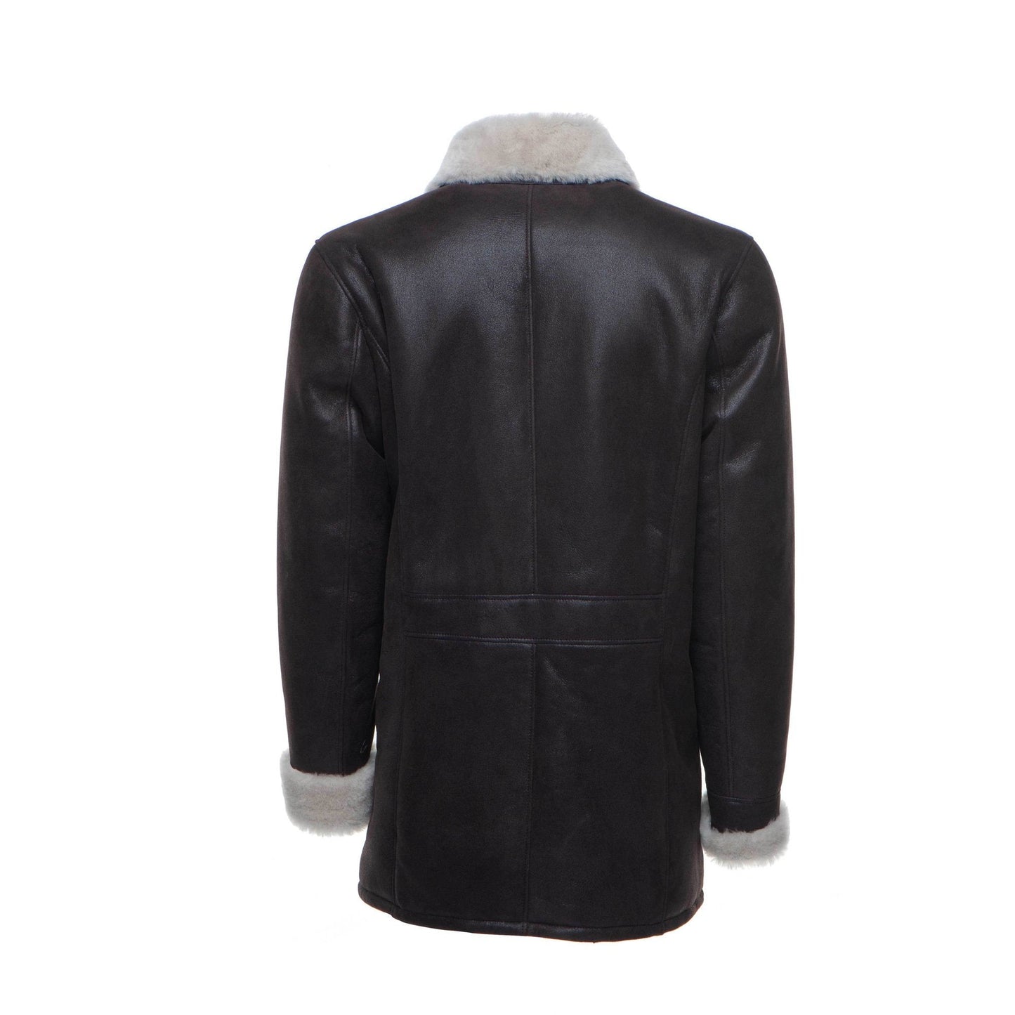 Jozefs 3/4 Length Brown Shearling Buttoned Coat