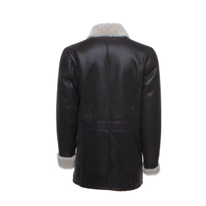 Jozefs 3/4 Length Brown Shearling Buttoned Coat