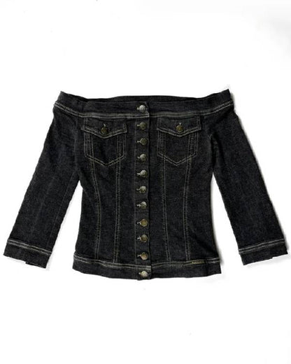 And Just Like That Sarah Jessica Parker Denim Off-The-Shoulders Top