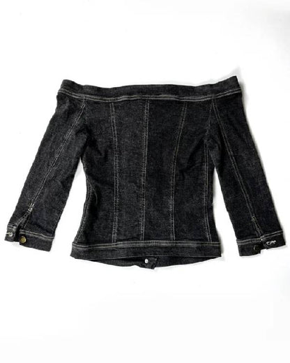 And Just Like That Sarah Jessica Parker Denim Off-The-Shoulders Top