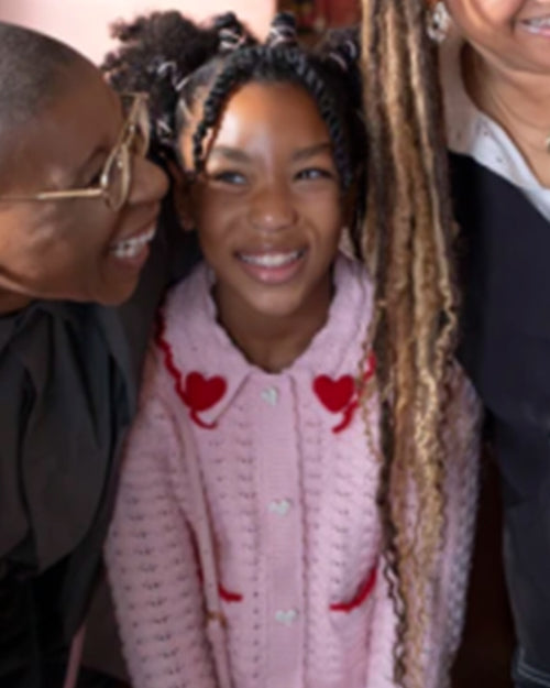 9-1-1 S08 Askyler Bell Red Heart Collar Pink Cardigan