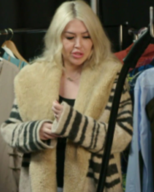 90 Day Fiance Before the 90 Days Tigerlily Striped Sherpa Coat