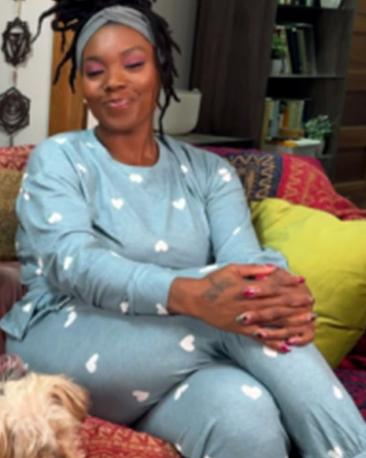 90 Day Fiance Pillow Talk 2025 Green Heart Print Pajamas