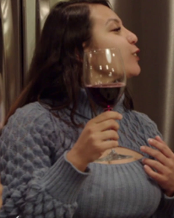 90 Day Fiance S11 Blue Cut Out Knit Sweater