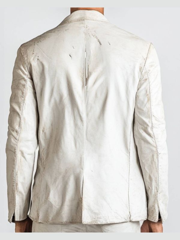 Adan White Leather Blazer - Leather Blazer for Men White