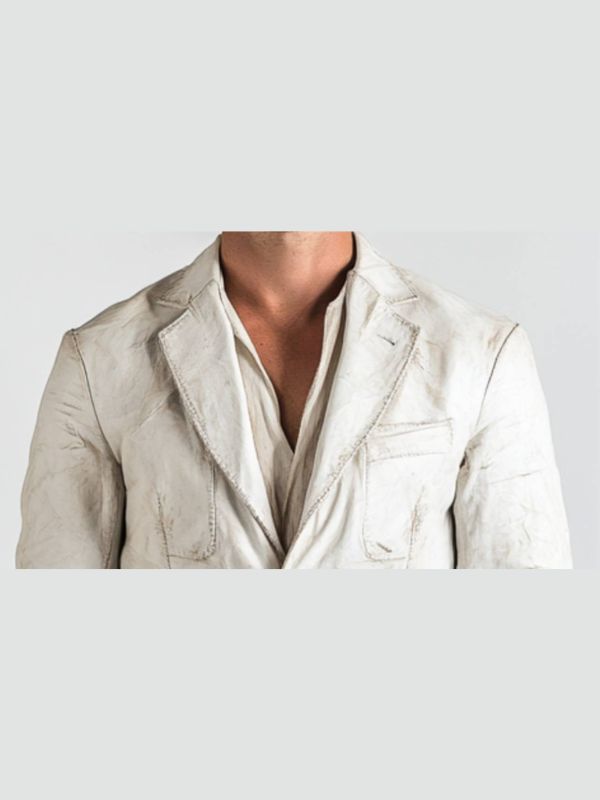 Adan White Leather Blazer - Leather Blazer for Men White