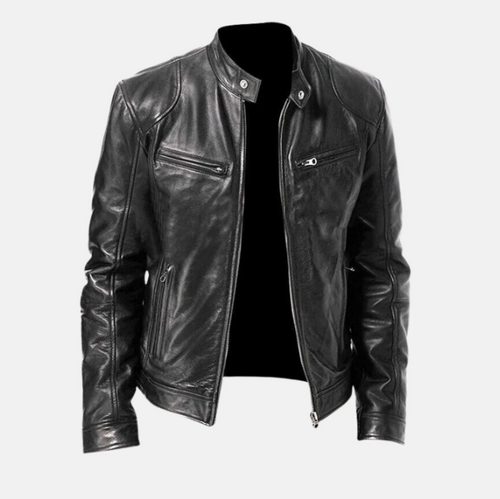 Allaric Alley Slim Fit Leather Biker Jacket Mens