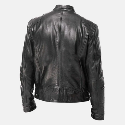 Allaric Alley Slim Fit Leather Biker Jacket Mens