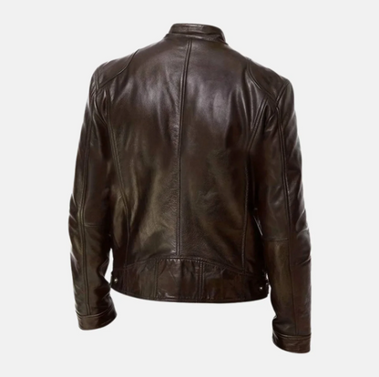 Allaric Alley Slim Fit Leather Biker Jacket Mens