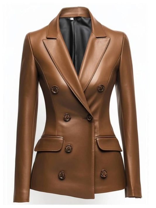 Amelia Leather Brown Jacket - Women Leather Jacket Brown