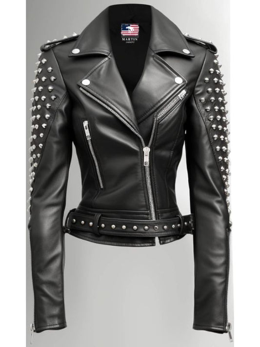 Anastasia Black Biker Women Leather Jacket
