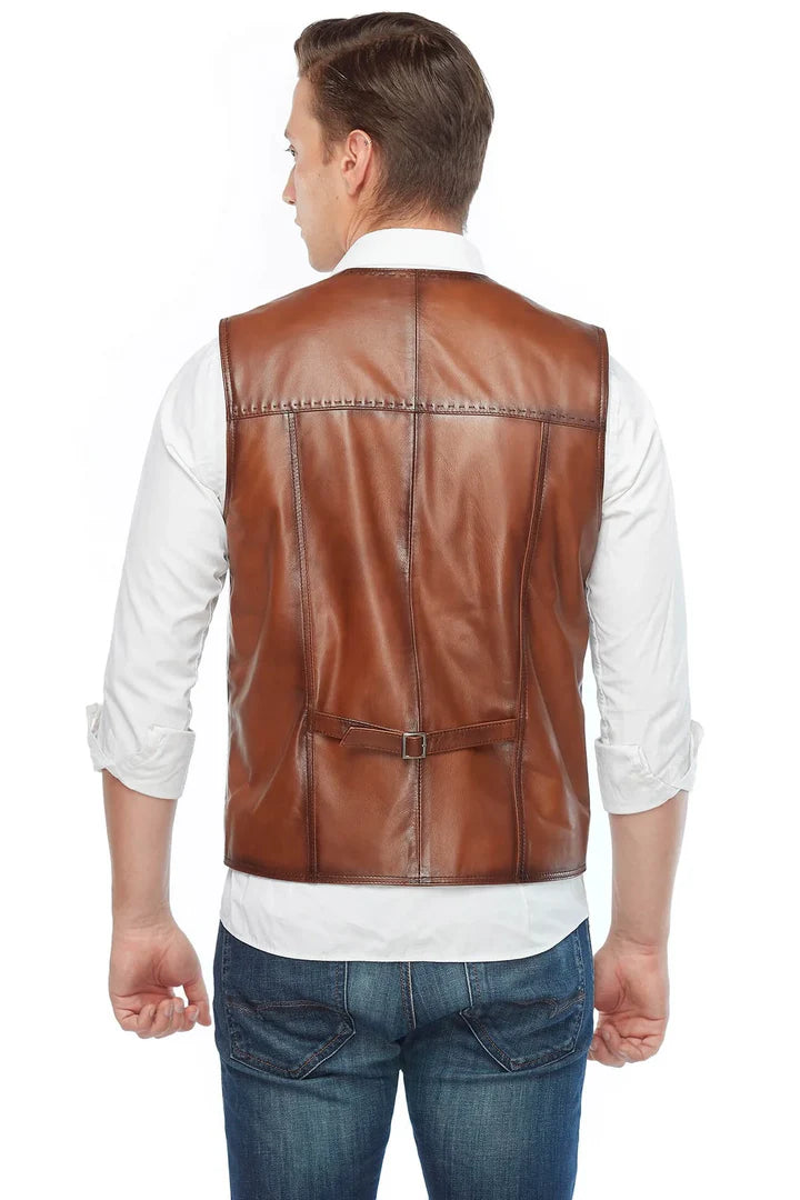 Calvin Brown Vest Jacket for Men