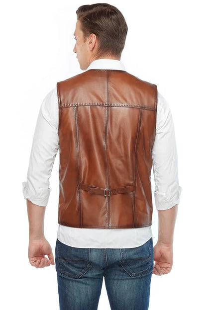 Calvin Brown Vest Jacket for Men
