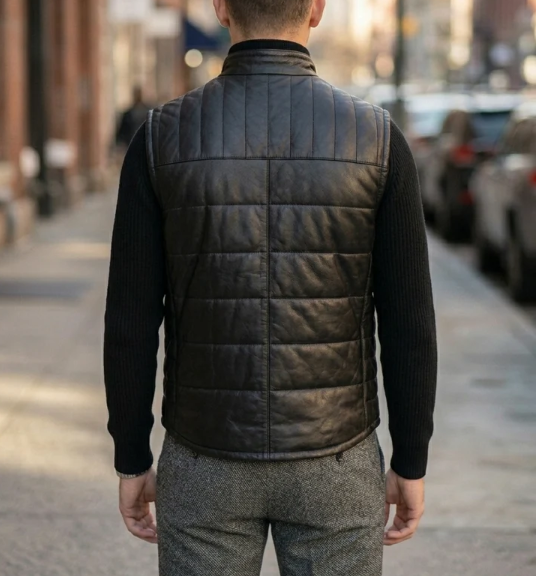 Anthony Vest Real Black Jacket For Men