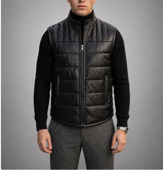 Anthony Vest Real Black Jacket For Men