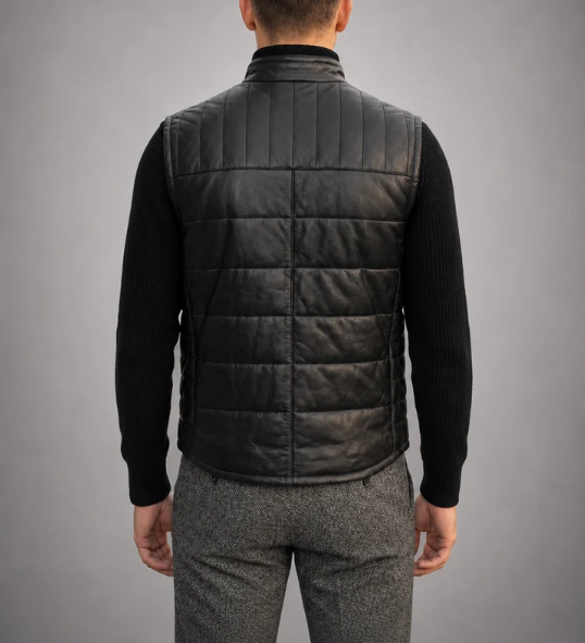 Anthony Vest Real Black Jacket For Men
