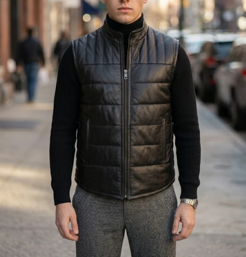 Anthony Vest Real Black Jacket For Men
