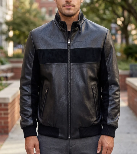 Antonio Black Suede Stylish Leather Jacket For Men