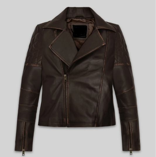 Furiosa Anya Taylor-Joy Women's Leather Biker Jacket — front view
