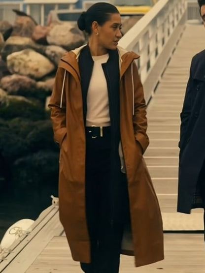 Saint-Pierre 2025 Jos‚phine Jobert Brown Hooded Coat