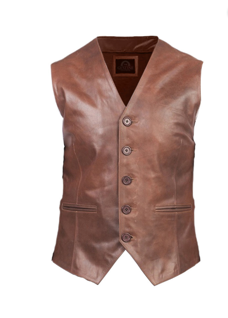 Auden Brown Leather Vest for Men