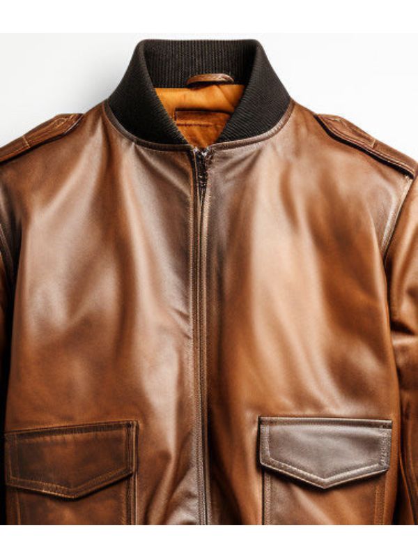 Aviator G1 Distressed Men Bomber Vintage Leather Jacket - Distressed Brown