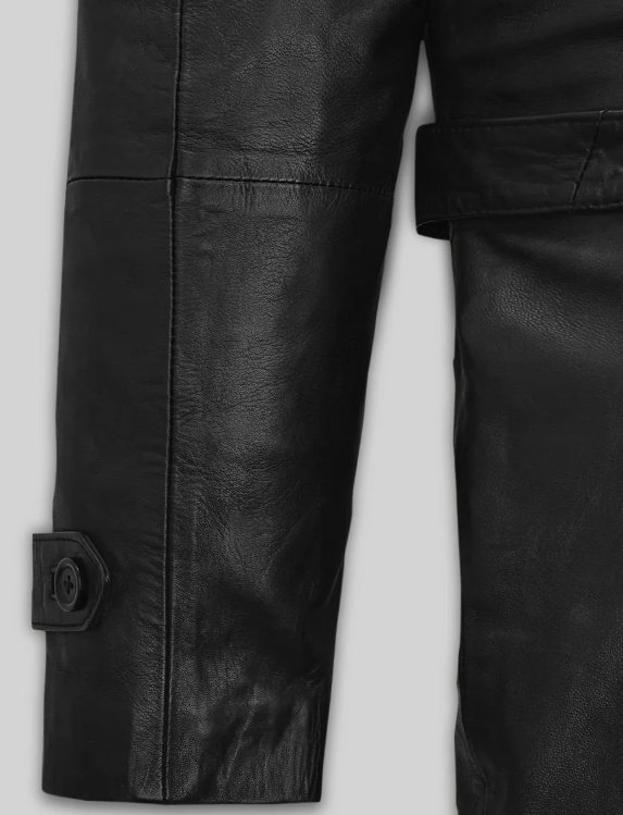 Beltaire Leather Long Coat