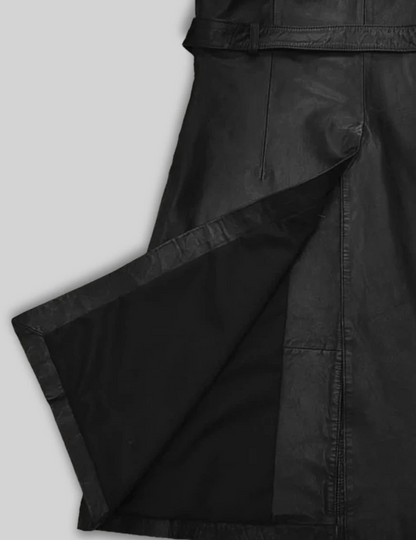 Beltaire Leather Long Coat