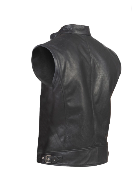 Black Leather Biker Vest