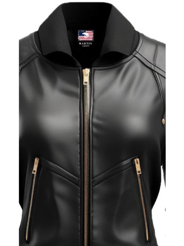 Black Leather Jacket Bomber Style