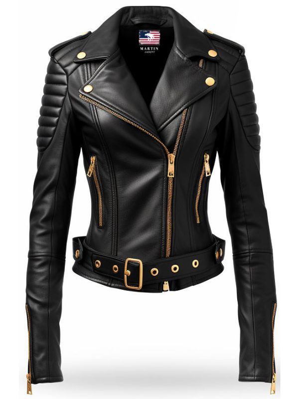 Black Leather Jacket for Women - Biker Leather Jacket