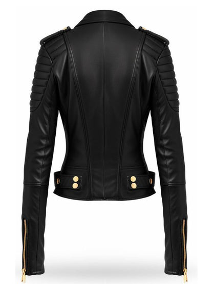 Black Leather Jacket for Women - Biker Leather Jacket