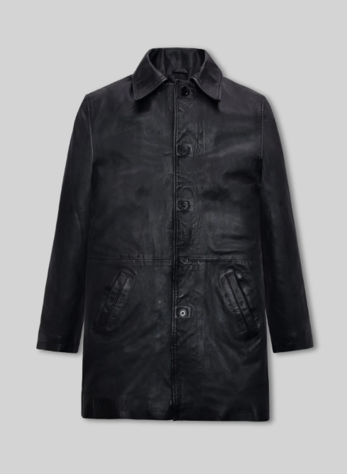 Black Washed & Wax Supernatural Dean Winchester Leather Trench Coat