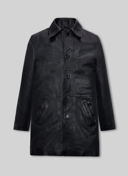 Black Washed & Wax Supernatural Dean Winchester Leather Trench Coat