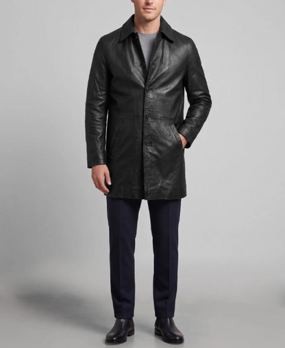 Black Washed & Wax Supernatural Dean Winchester Leather Trench Coat