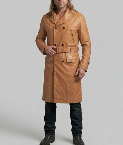 Brad Pitt Legends of the Fall Leather Trench Coat