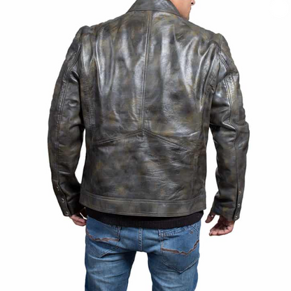 Brando Distressed Biker Leather Jacket