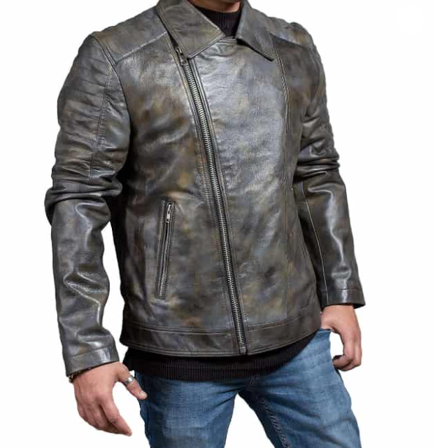 Brando Distressed Biker Leather Jacket