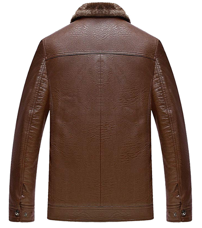 Brown Fur Leather Jacket