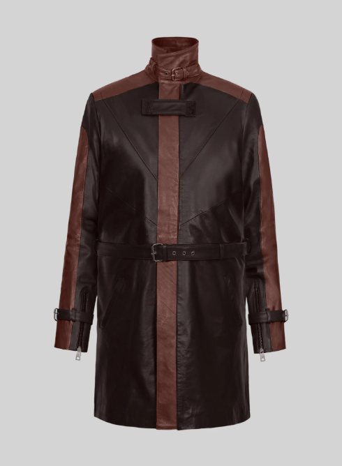 Brown Aiden Pearce Watch Dog Leather Trench Coat